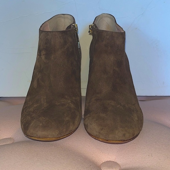 Kate Spade "Darota" bootie tan truffle color suede boots sz 8 1/2 ankle boots - Picture 6 of 12
